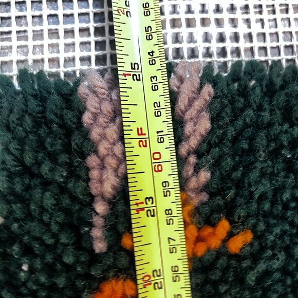 Deer Latch Hook Rug Canvas Woodland Scene 27" X 34" Needs Hemming Cabin cor - Picture 3 of 5